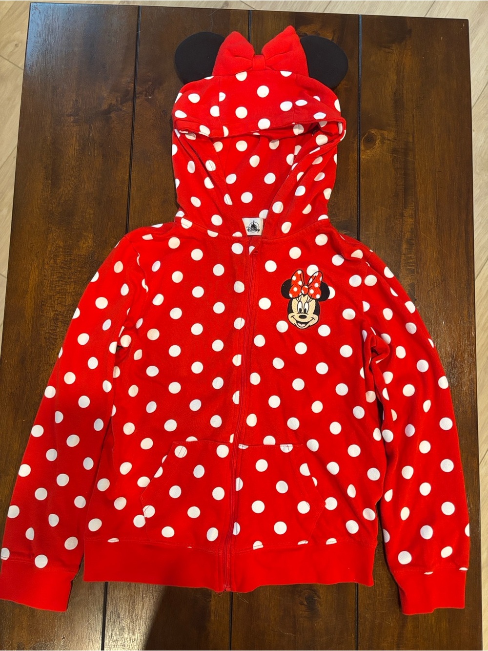 Disney Parks Minnie Mouse Red Polka Dot Kids Hoodie